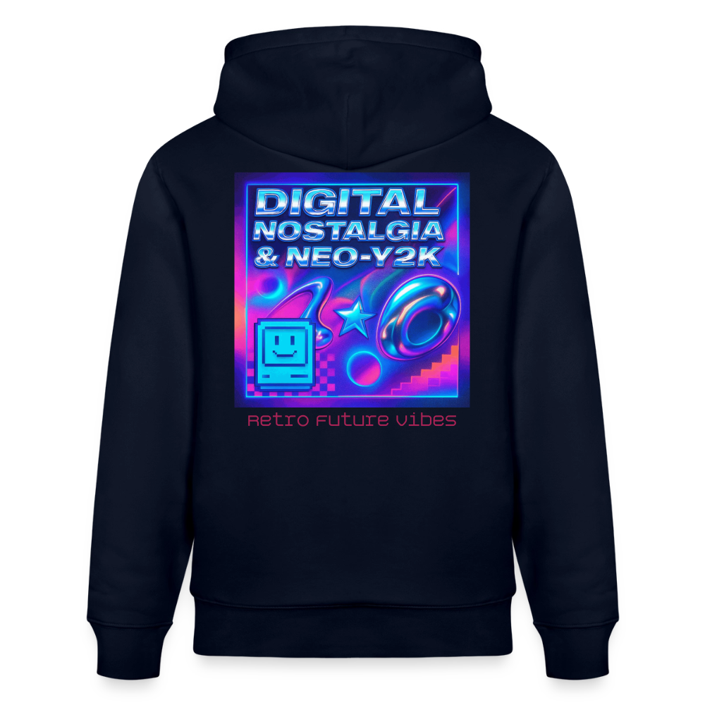 Organic Hoody - Digital Nostalgia - navy