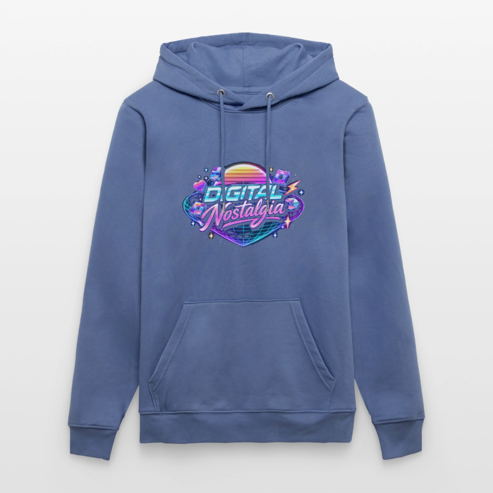 Organic Hoody - Retro Future Wave - bright blue