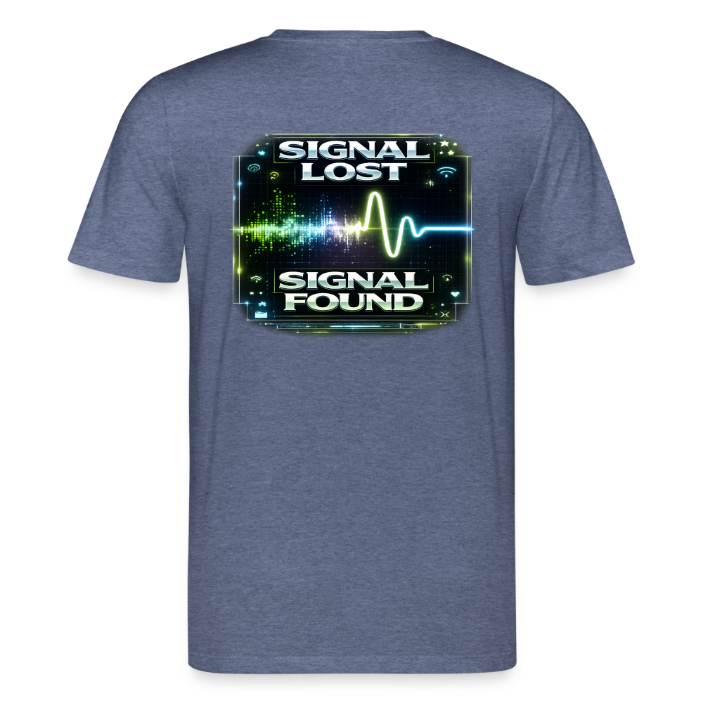 Organic T-Shirt - Signal Restored - dark heather blue